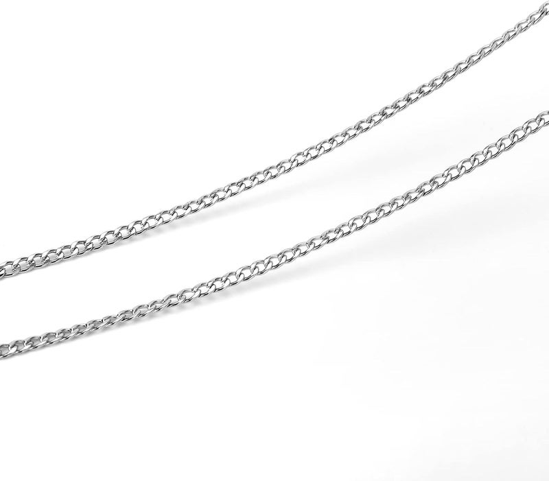 Hongeely Eyeglass Chain Silver Stainless Steel Handmade Necklace for Reading Glasses Sunglass Beaded Chains for Men Women - Image 5